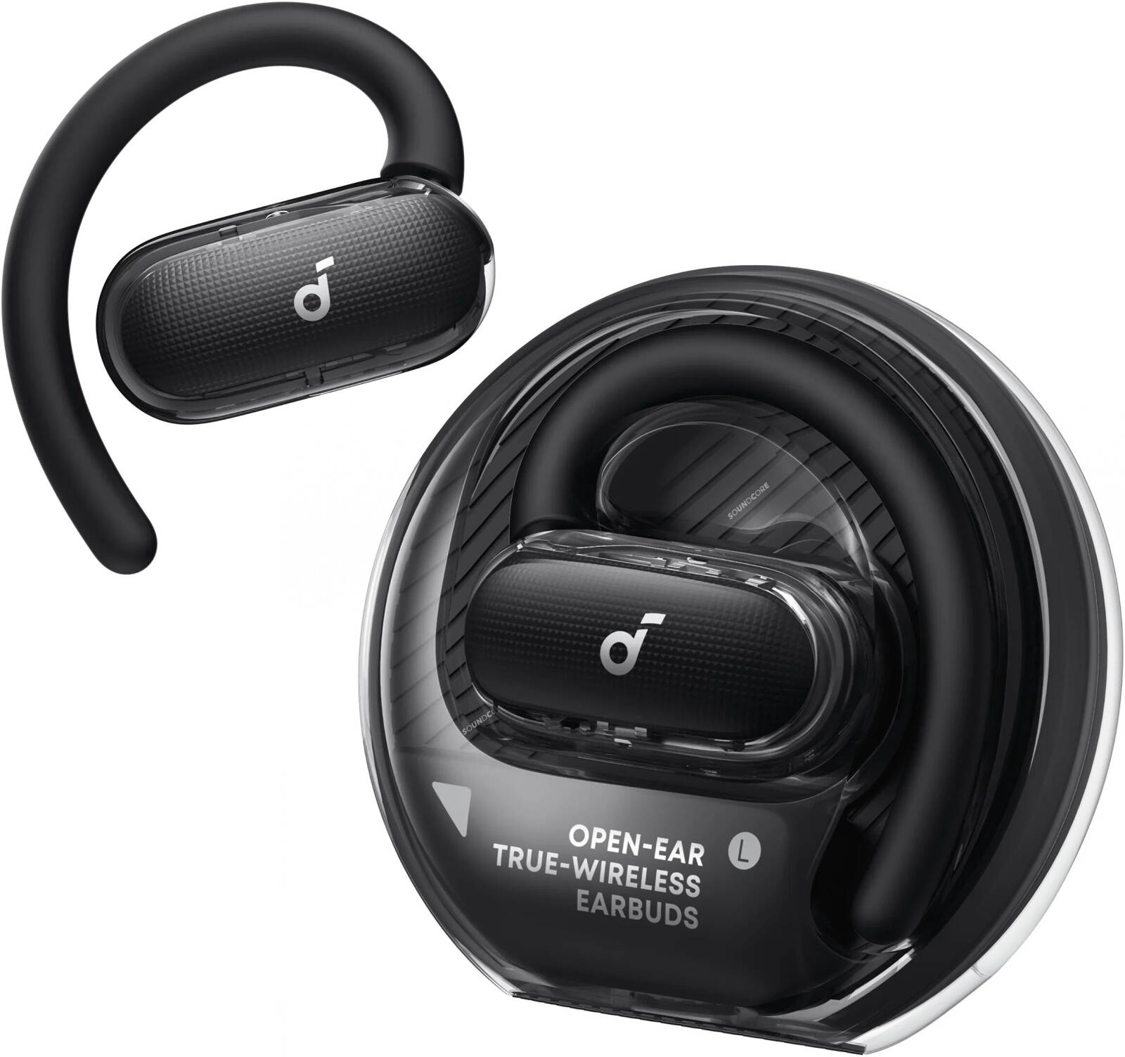 SoundCore V40i by Anker Open-Ear Headphones Crystal Clear Design Lidless Case 4 A3878H11