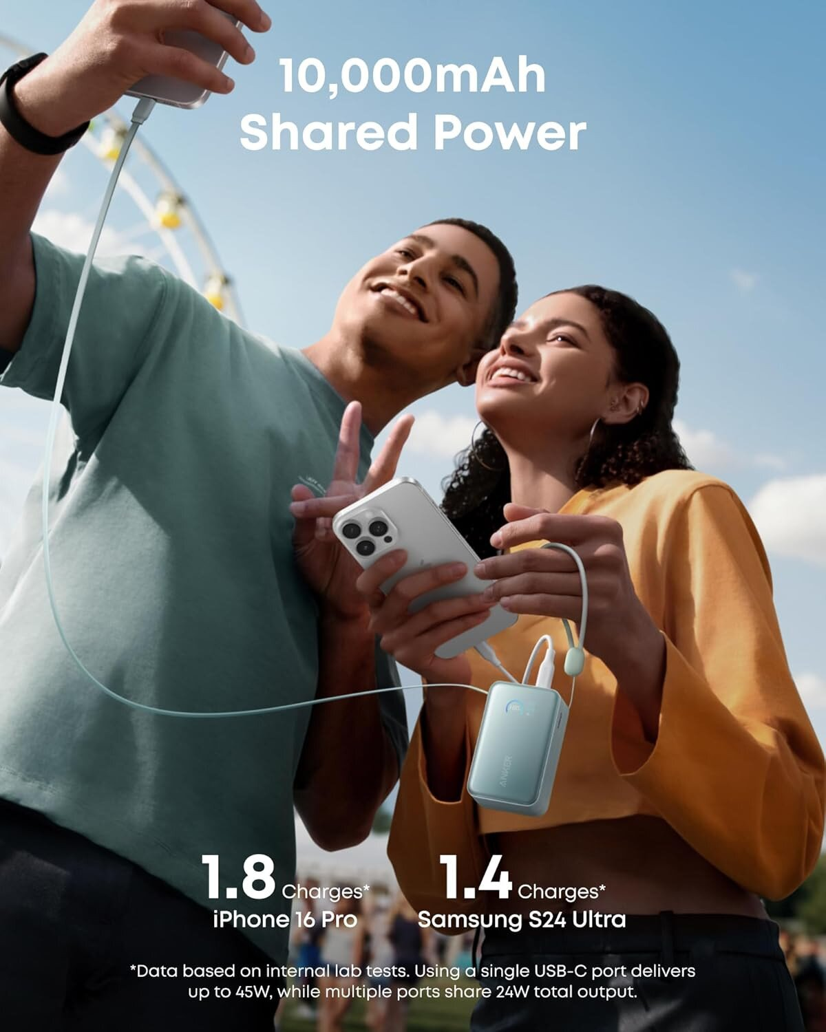 Anker PB 10000mAh 45W Built-in C A1638H (Green)