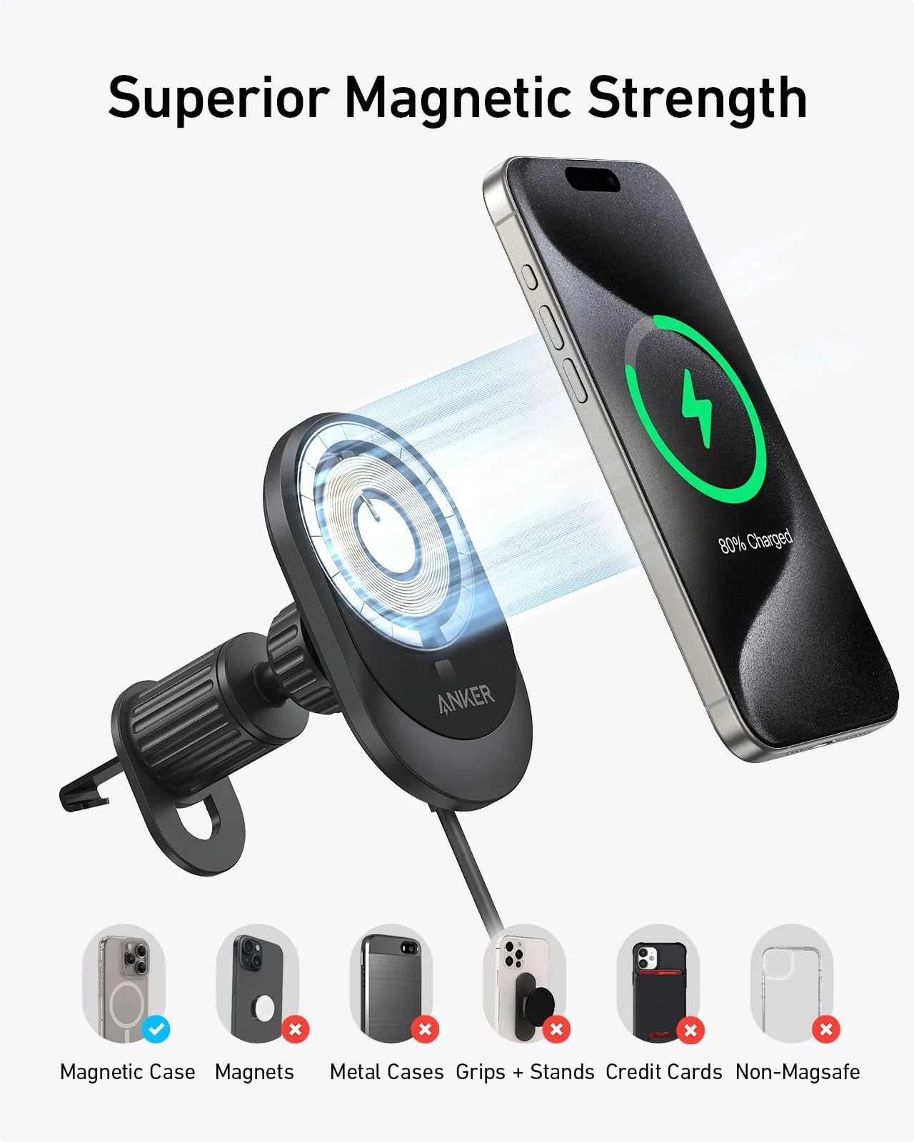 Anker Prime Wireless Car Charger-Black - B2933H11