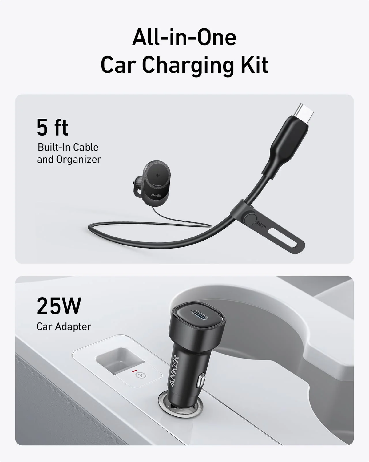 Anker Prime Wireless Car Charger-Black - B2933H11