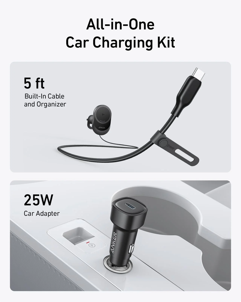 Anker Prime Wireless Car Charger-Black - B2933H11