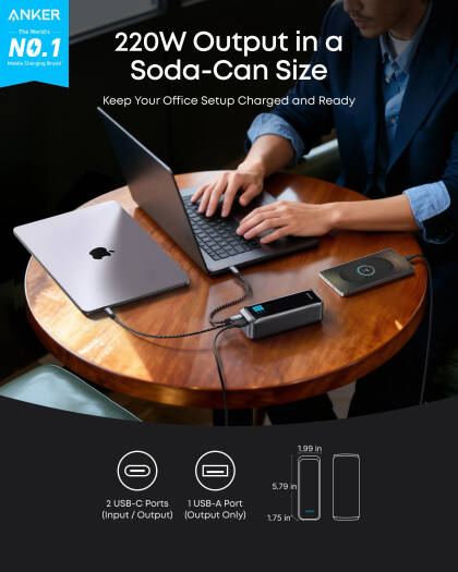 Anker Prime 20000mAh PB 220W -Black - A110BH11
