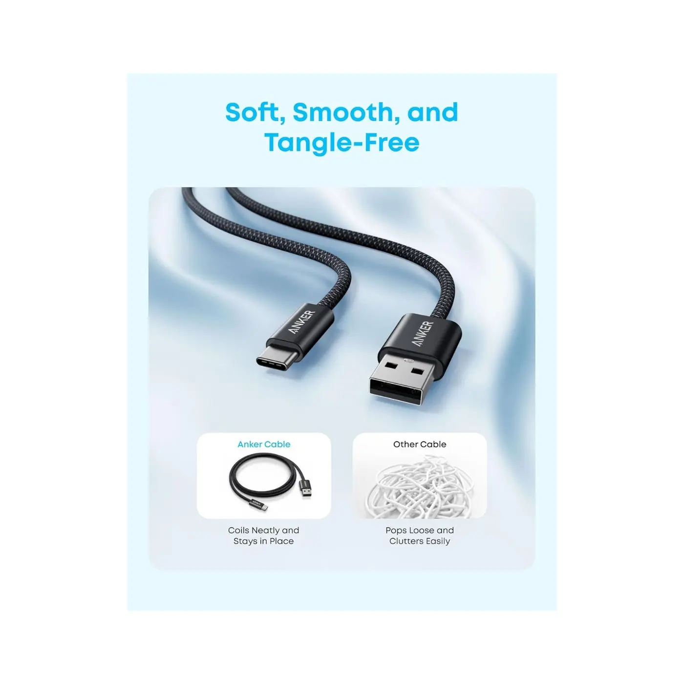 Anker Zolo USB-A to C Braided 3.3ft-Black-A8052H11