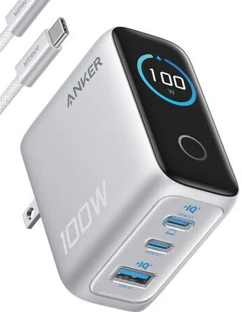 Anker Charger 100W 3Ports Smart display B121BK (Grey)