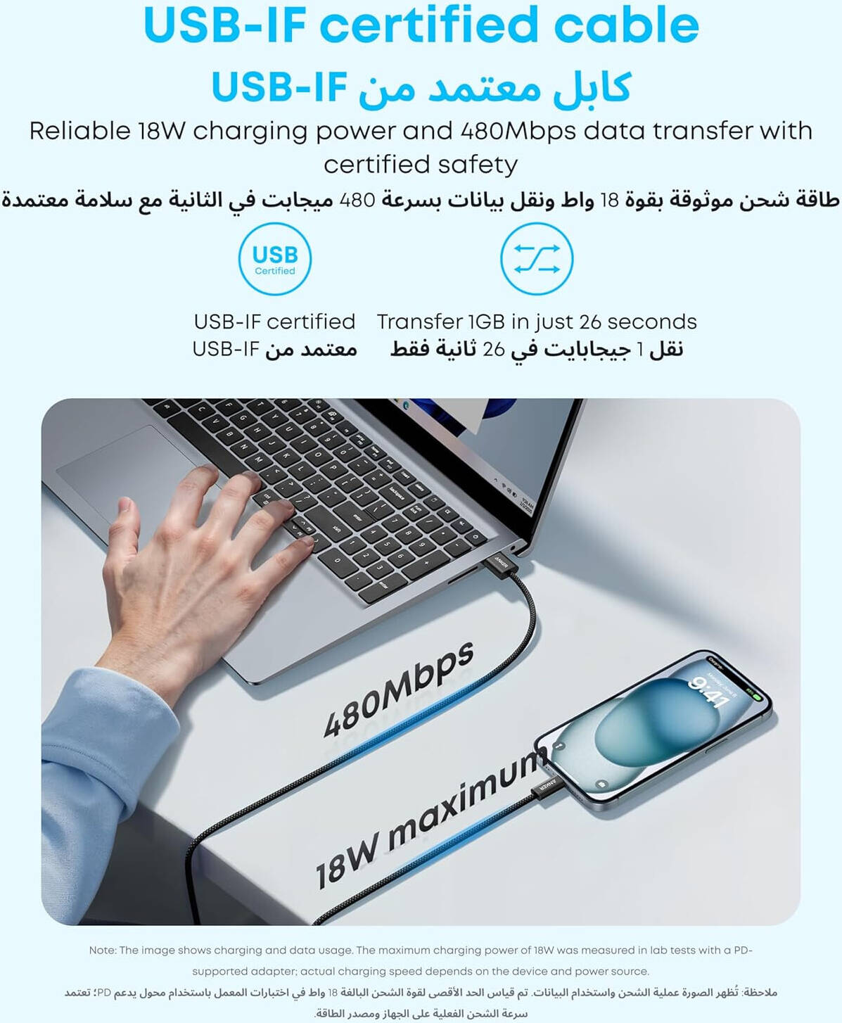 Anker Zolo USB-A to C Braided 6ft-White-A8052H22