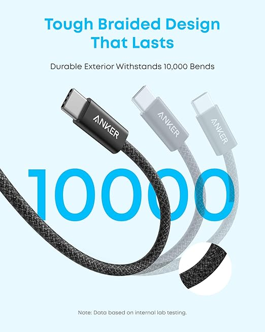Anker Zolo USB-A to C Braided 6ft-Black-A8052H12
