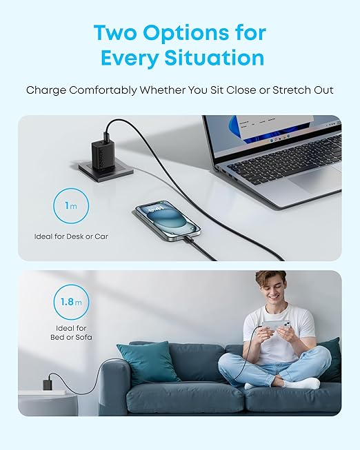 Anker Zolo USB-A to C Braided 6ft-Black-A8052H12