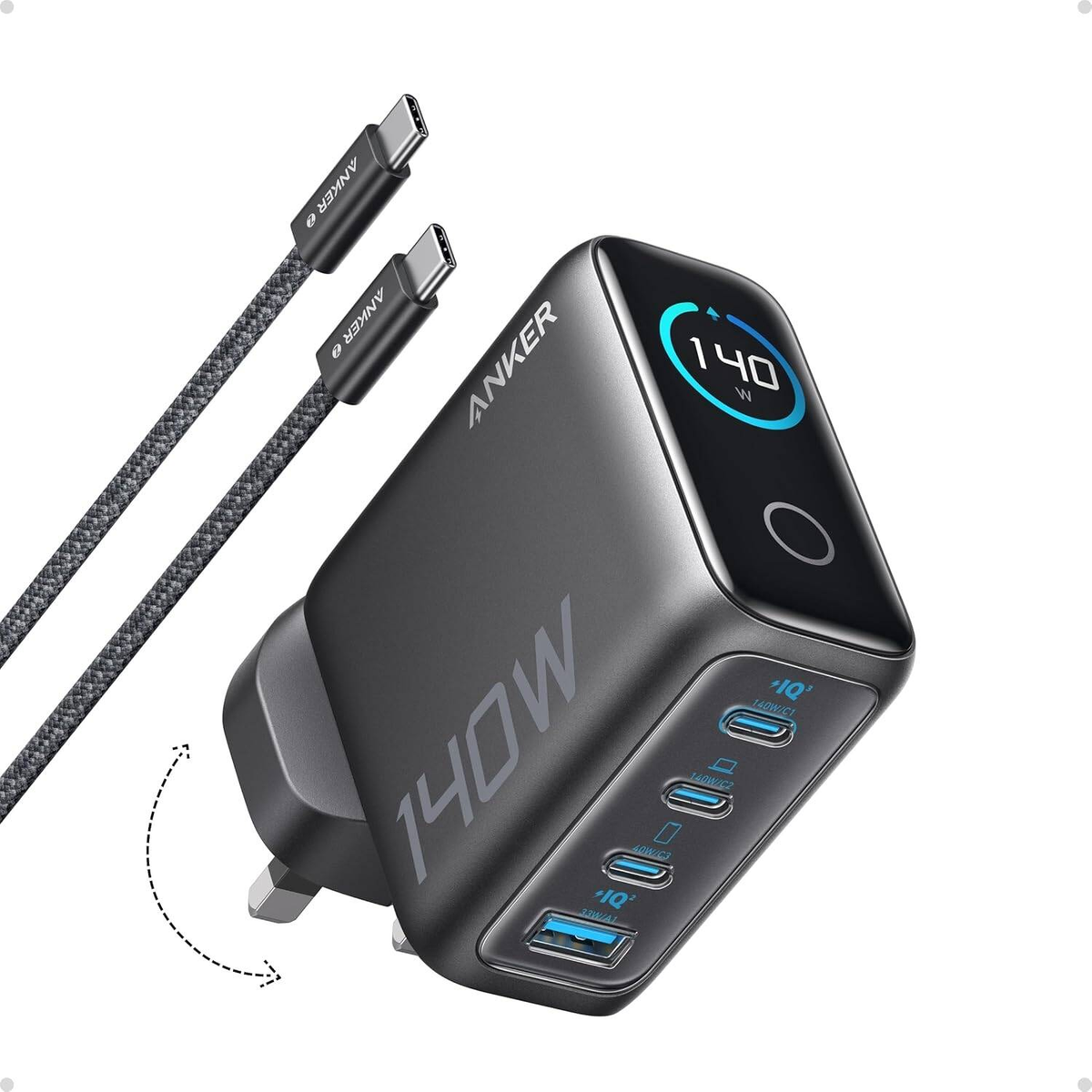 Anker Charger 140W 4 Ports with USB-C USB-C Cable B2697KZ