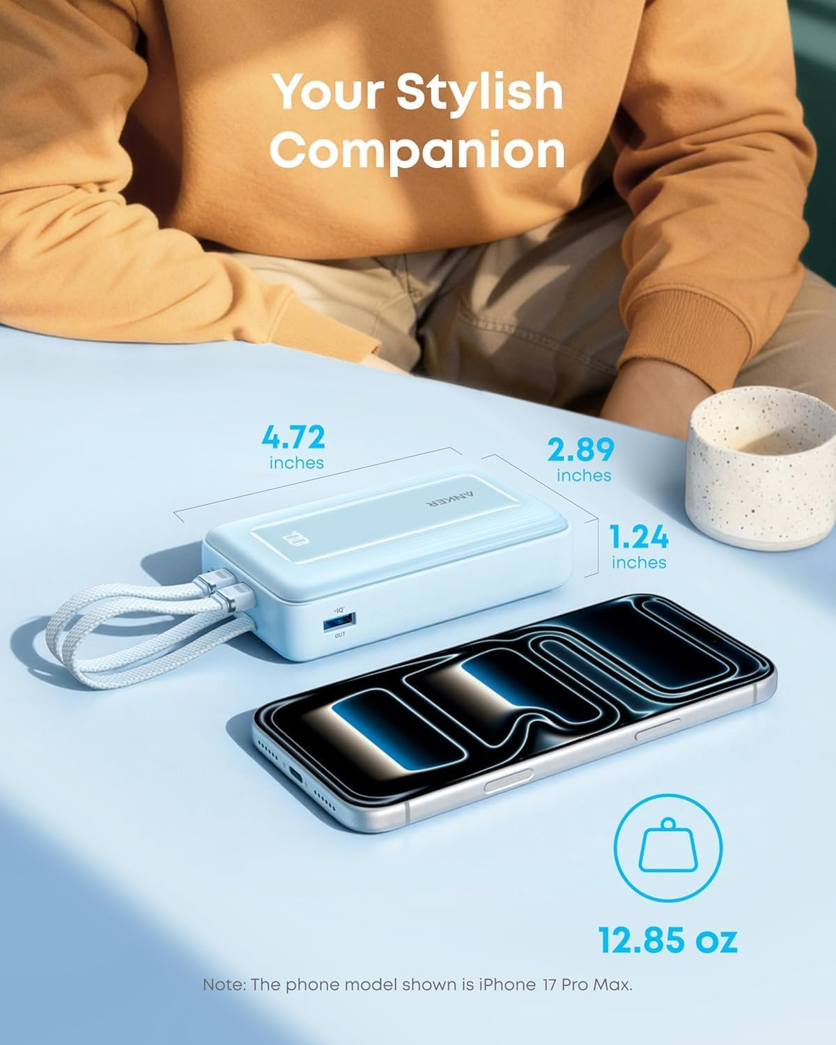 Anker Zolo Power Bank 20000mAh 45W With Dual Built-in USB-C Cables A110MH