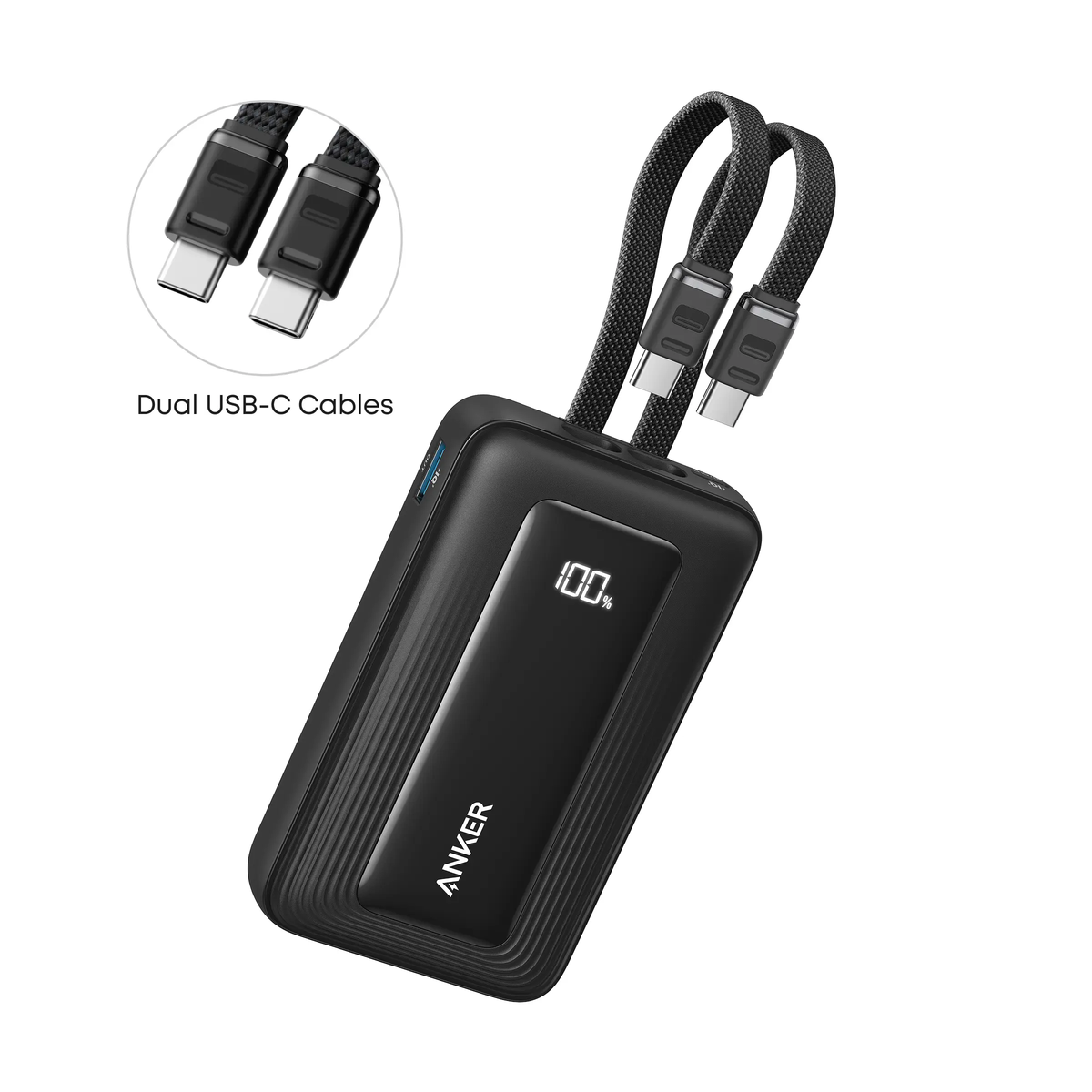 Anker Zolo Power Bank 10000mAh 35W with Built-in Dual USB-C Cable A110LH