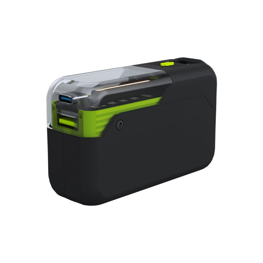 باور بانك GOUI Titan Lite سعة 5000mAh مع شحن سريع وإضاءة LED مدمجة – أسود / أخضر