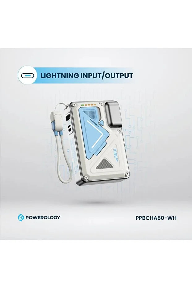 باورولوجي باور بانك لاسلكي بسعة 10000mAh مع MagSafe وكابل محول Type-C و Lightning