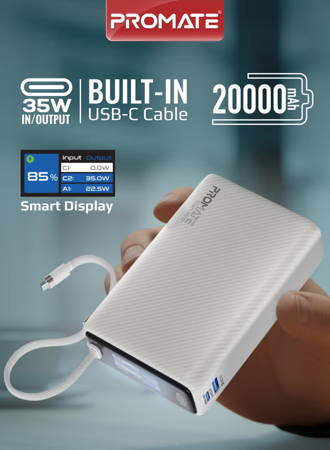 PROMATE Titan-35W 20000mAh Power bank w/ 35W Total Output, 35WPD USB-C-10