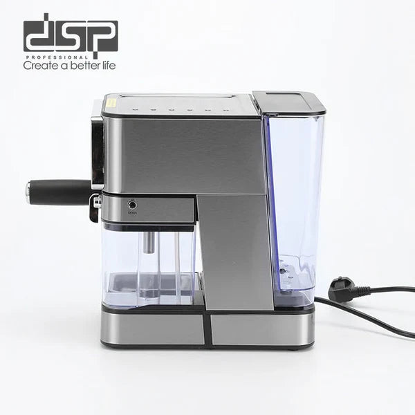 ماكينة صنع القهوة DSP Espresso بقوة 1350W ومضخة 15 بار وخزان ماء 1.8 لتر مع رغوة الحليب موديل KA3149