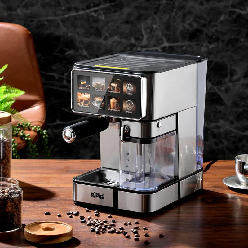 DSP Espresso Coffee Maker 1350W 15 Bar Pump 1.8L Water Tank Milk Frother Coffee Machine KA3149-5
