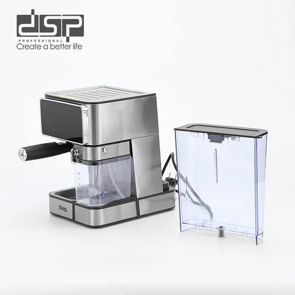 ماكينة صنع القهوة DSP Espresso بقوة 1350W ومضخة 15 بار وخزان ماء 1.8 لتر مع رغوة الحليب موديل KA3149
