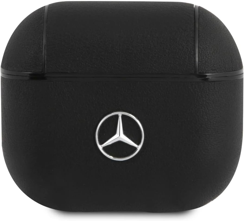 Mercedes-Benz Leather Case with Metal Logo for Airpods 3-black