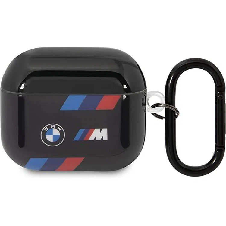 BMW Motorsport TPU Case With Tricolor Stripes For Airpods 3 - Black