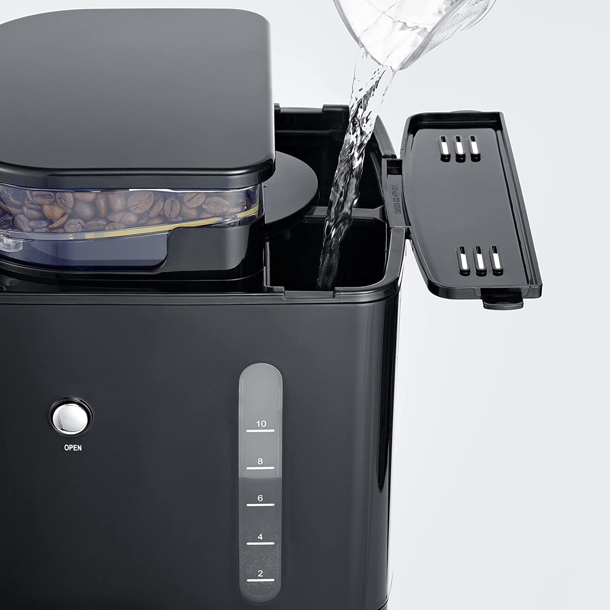 Severin Ka 4813 Coffee Maker Black Stainless Steel Cup 10 Display Glass Jug Grinder Timer