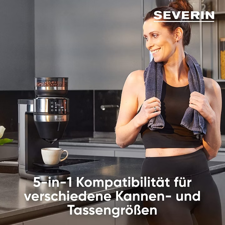 Severin Filka 4851 Fully Automatic Filter Coffee Machine 5-in-1 With Led Display