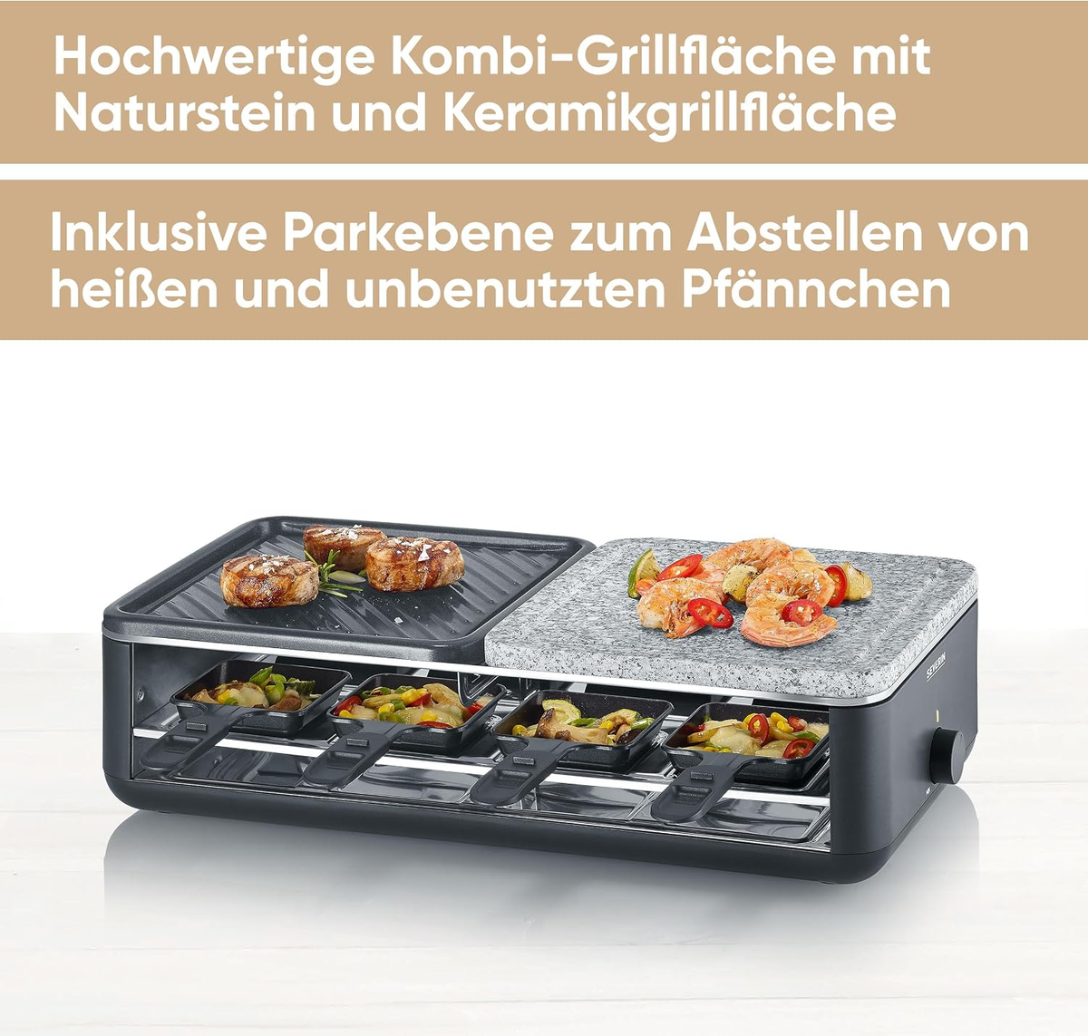 Severin Rg2366 Black Line Lite Raclettegrill 8 Person(en) 1300 W