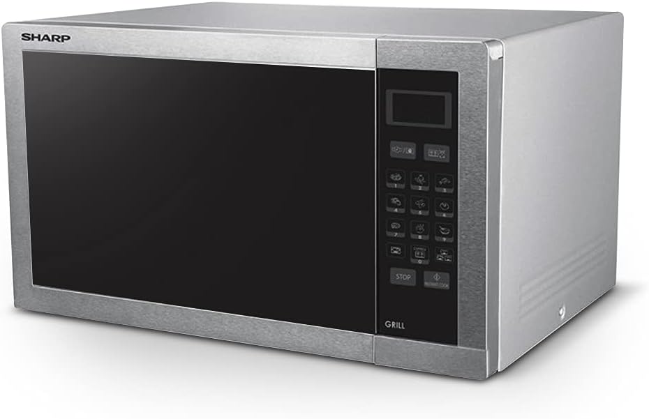 فرن ميكروويف شارب 34 لتر 1100 واط ستانلس ستيل رقمي مع شواية فضي R77ATST