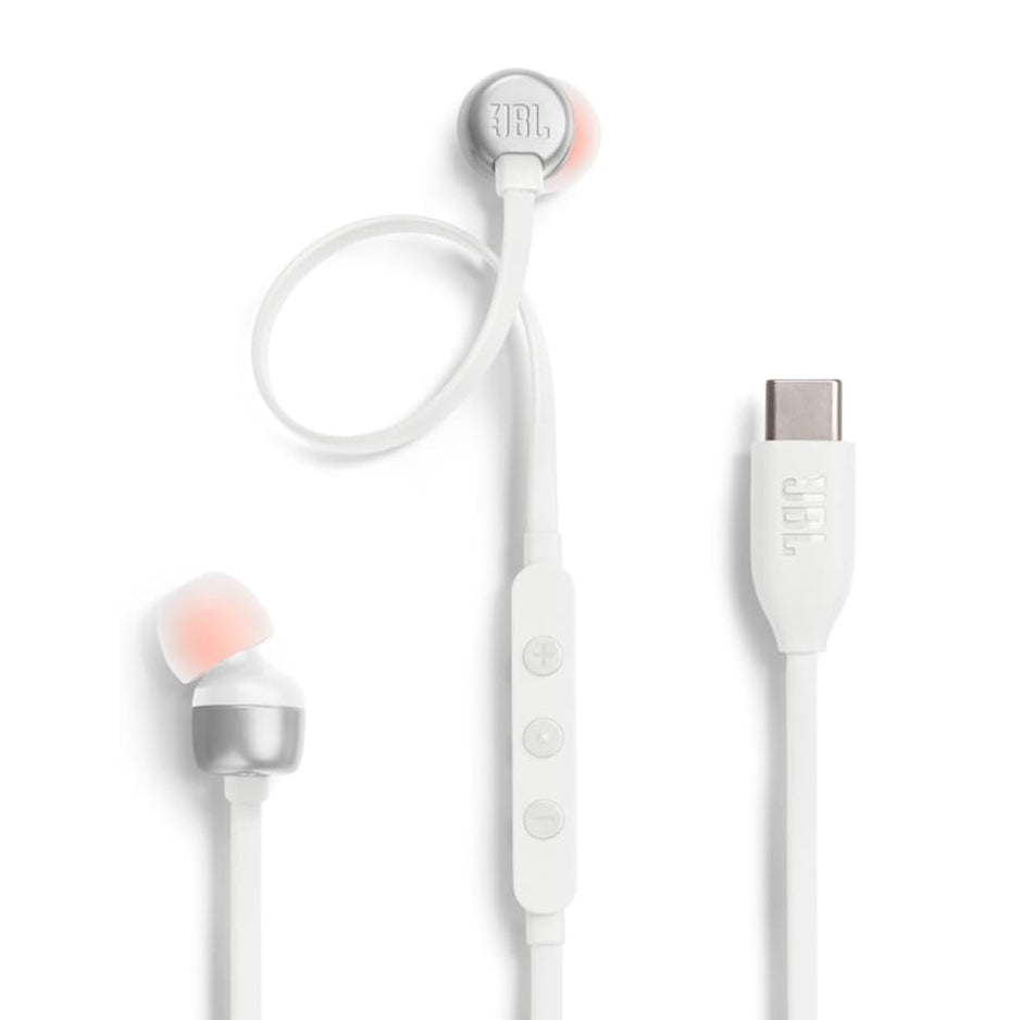 سماعات JBL Tune 310C USB-C Hi-Res داخل الأذن مع JBL Pure Bass – أسود / أبيض / أزرق / أحمر