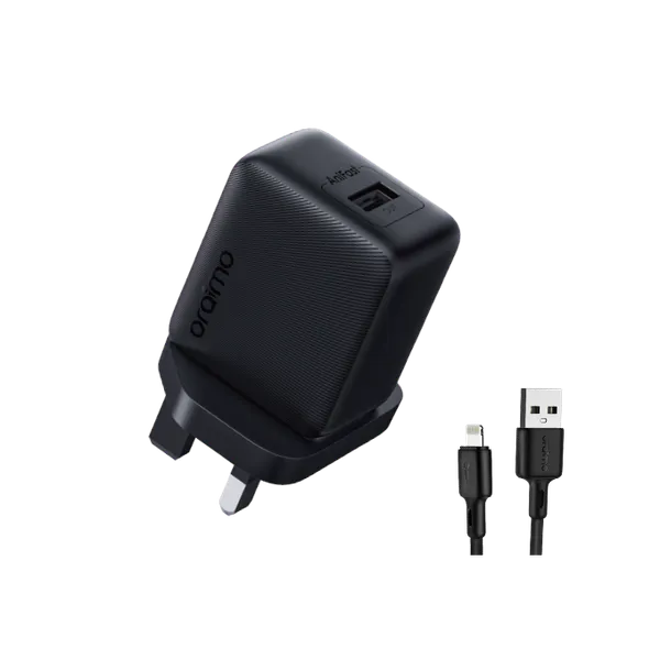 ORAIMO 18w Rapid Charge with Lightning Cable - Cannon 18S - Black OCW-5184U+L53