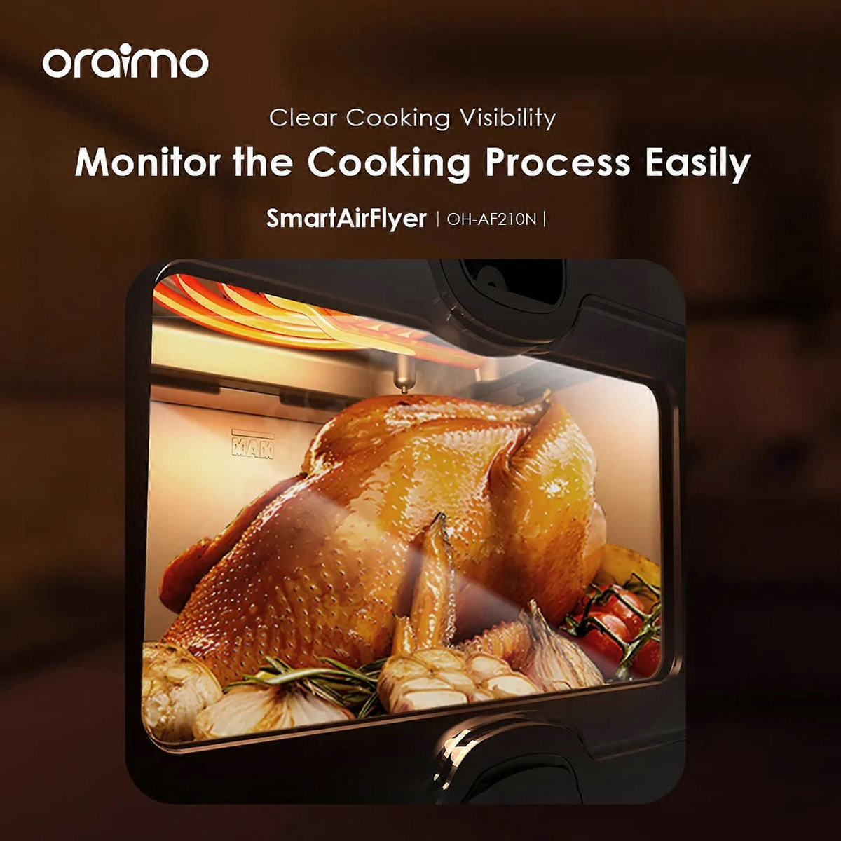 ORAIMO 5Ltr Capacity Smart Airfryer - Black OH-AF210N