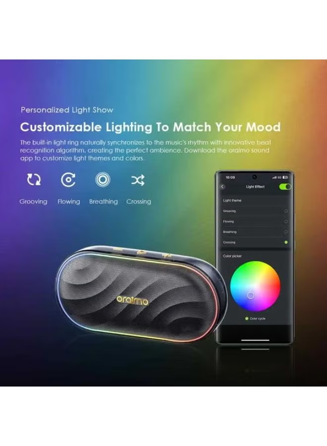ORAIMO Portable BT 8W Speaker With RGB - SpaceBox - Grey