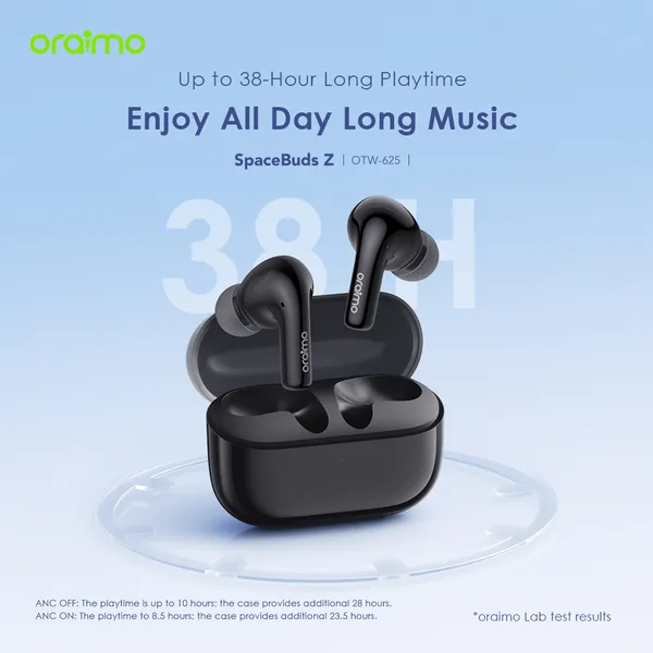 ORAIMO ANC Wireless Earbuds - SpaceBuds Z Obsidian Black OTW-625-BK