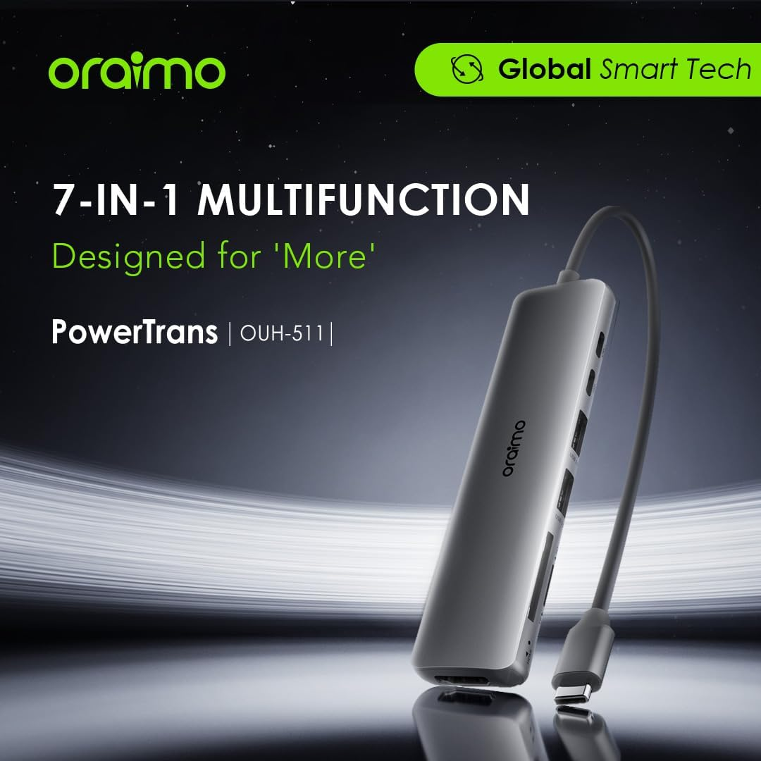 ORAIMO 7in1 Multifunction HUB PowerTrans - Chrome OUH-511