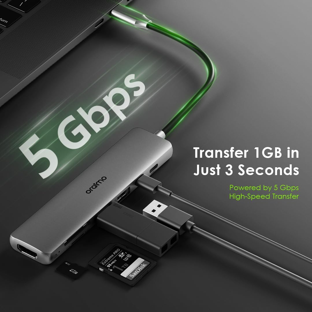 ORAIMO 7in1 Multifunction HUB PowerTrans - Chrome OUH-511