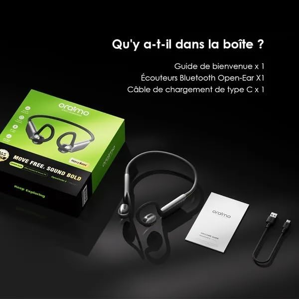 ORAIMO Open Ear Ultra Comfort Neckband - OpenCirclet 2- Graphite Grey OPN-672-GY