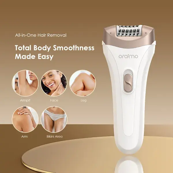 ORAIMO Rechargeable & Portable Hair Removal Epilator - SilkSmooth - White