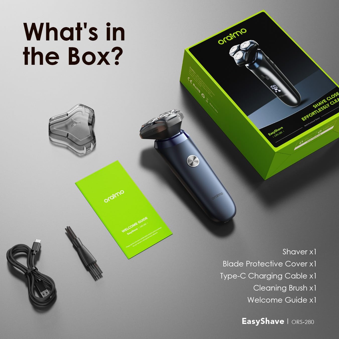 ORAIMO Dual Floating Blade Multifunctional Shaver -EasyShave- Speed Black ORS-280