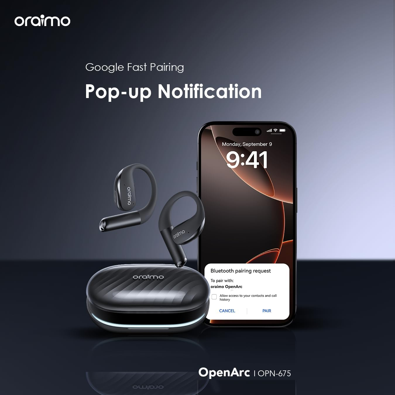 ORAIMO Open Ear TWS - OpenArc - Black OPN-675