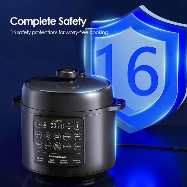 ORAIMO Electric Pressure Cooker - TenderPot- Graphite Grey OEC-201A