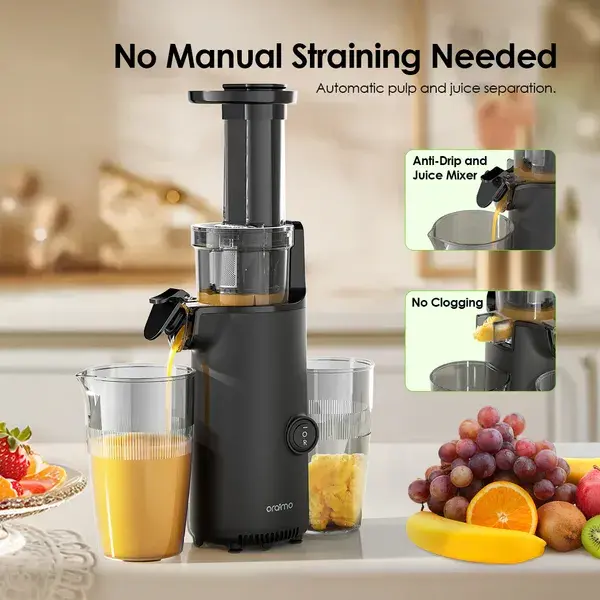 ORAIMO High Yield Mini Slow Juicer - EasyJuice Mini- Graphite Grey OMJ-201A