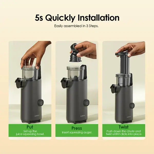 ORAIMO High Yield Mini Slow Juicer - EasyJuice Mini- Graphite Grey OMJ-201A