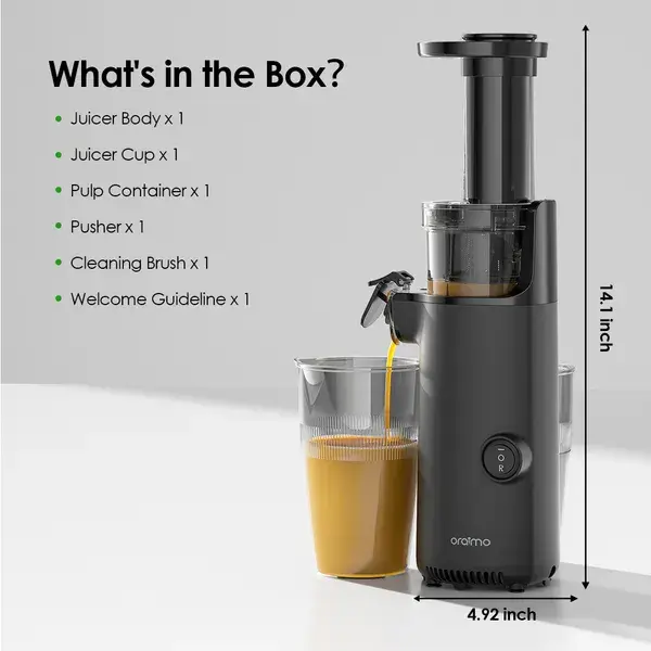 ORAIMO High Yield Mini Slow Juicer - EasyJuice Mini- Graphite Grey OMJ-201A
