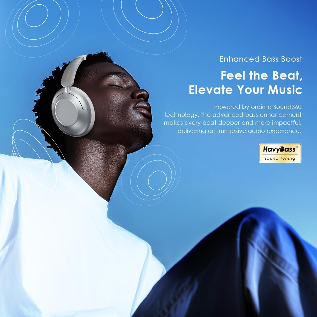 ORAIMO Overhead HavyBass ANC Headphones -  BoomPop Pro - Gold OHP-917-GD