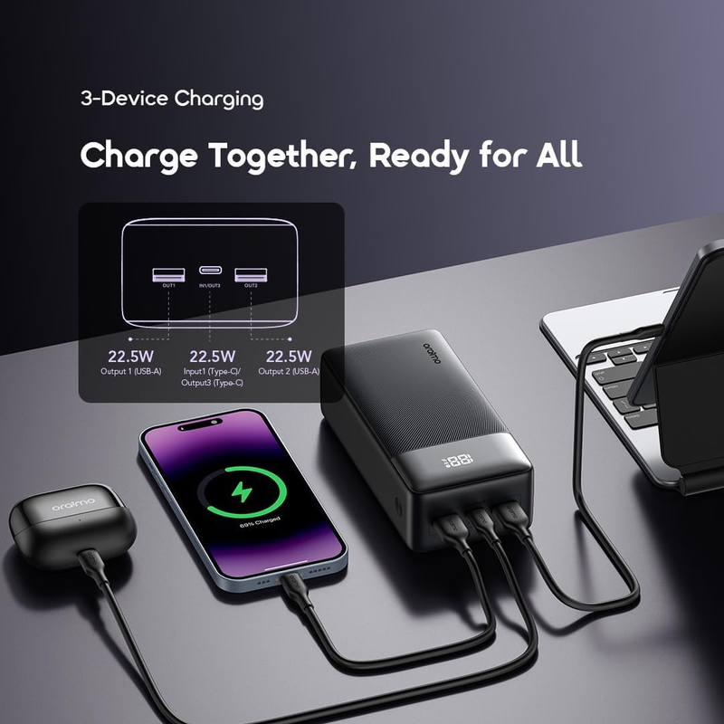 ORAIMO 22.5W 20KmAh Powerbank - PowerNova Q21 - Black OPB-7200Q
