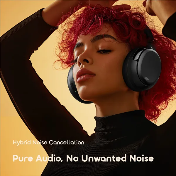 ORAIMO 65Hrs Dual Device Connectivity ANC Headphones - BoomPop N - Speed Black