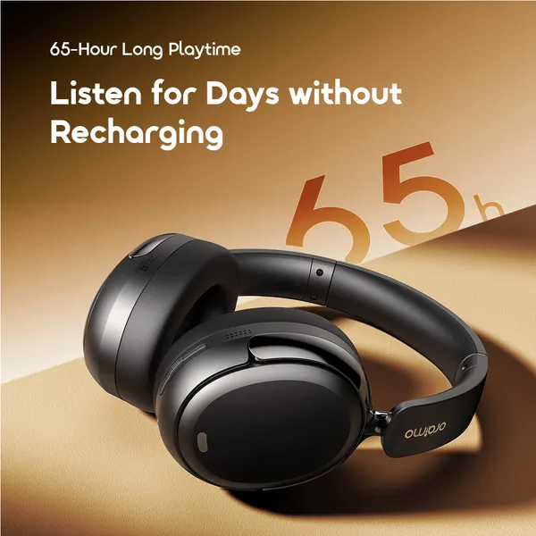 ORAIMO 65Hrs Dual Device Connectivity ANC Headphones - BoomPop N - Speed Black