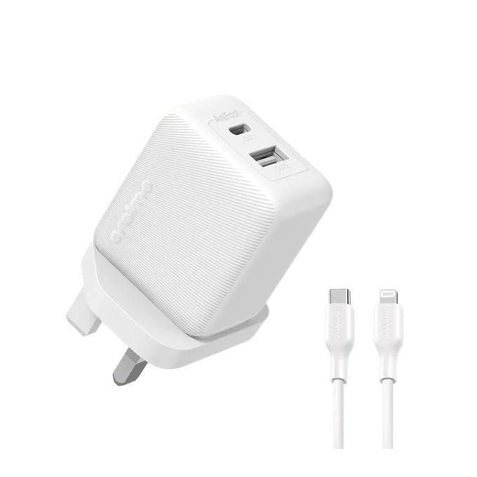 ORAIMO 20W USB & Type-C UK Charger with Type-C to Lightning 1m Cable - PowerCube 201 - White
