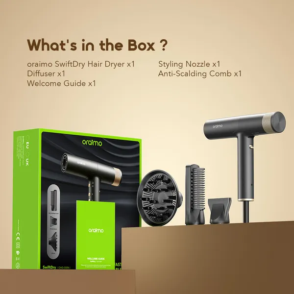 ORAIMO Customizable Styling Hair Dryer- SwiftDry - Graphite Grey OHD-550N