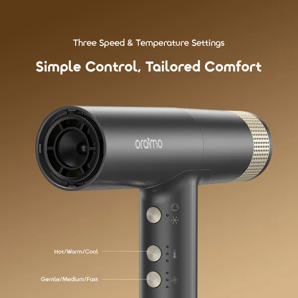 ORAIMO Customizable Styling Hair Dryer- SwiftDry - Graphite Grey OHD-550N