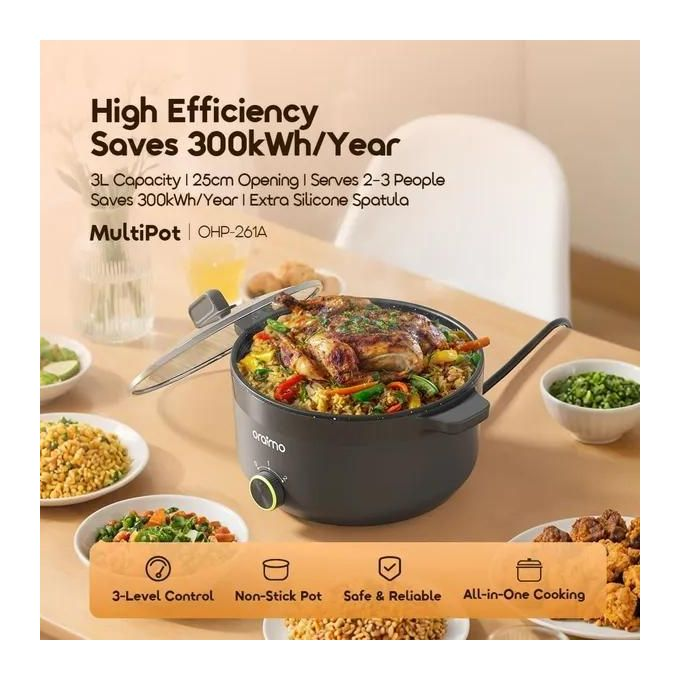 ORAIMO Multifunctional Electronic Cooker - MultiPot- Graphite Grey OHP-261A
