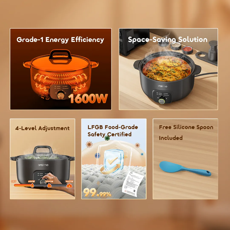 ORAIMO Multifunctional Electric Hotpot- MultiPot S1 Lite-Graphite Black OHP-262A